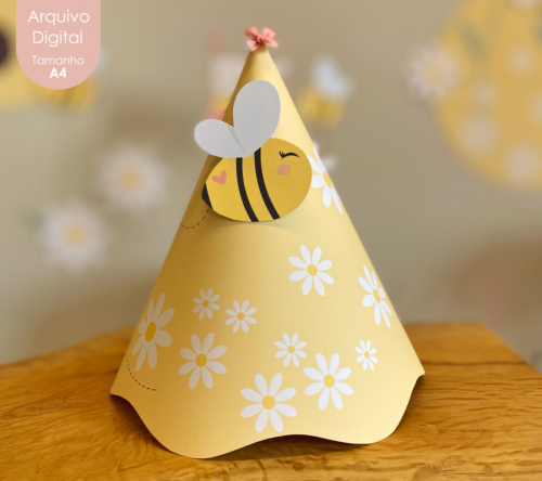 CHAPÉU DE FESTA ABELHINHA