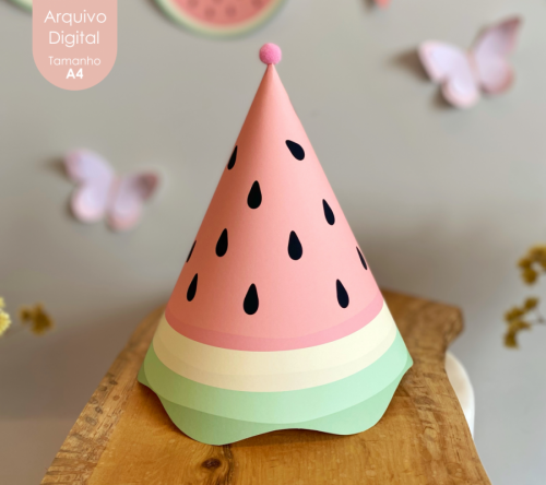 CHAPÉU DE FESTA MELANCIA