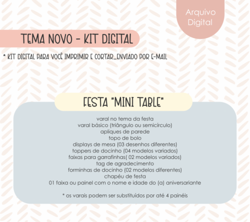 KIT DIGITAL ‘MINI TABLE’ PERSONALIZADO