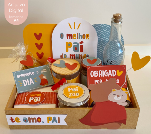 MESA POSTA/ BANDEJA DIA DOS PAIS URSO