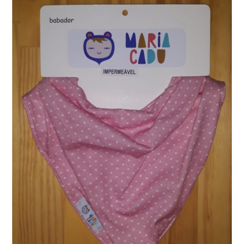 Babador Bandana Impermeável poá rosa - Maria Cadu