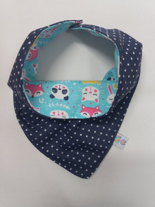 Babador Bandana Reversível e Impermeável bichinhos - Maria Cadu