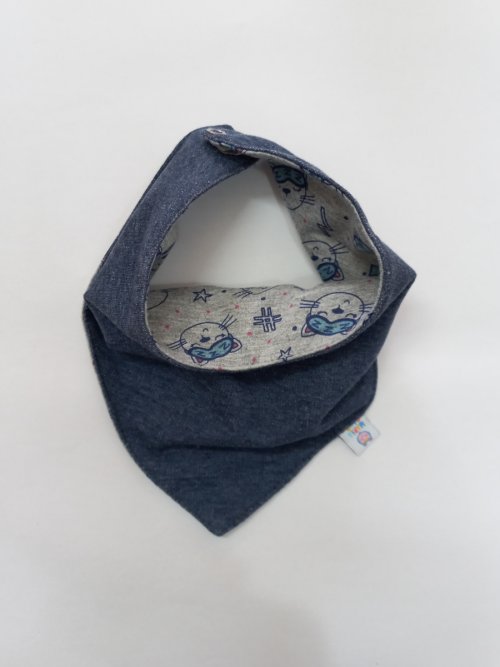 Babador Bandana Reversível e Impermeável gatos - Maria Cadu