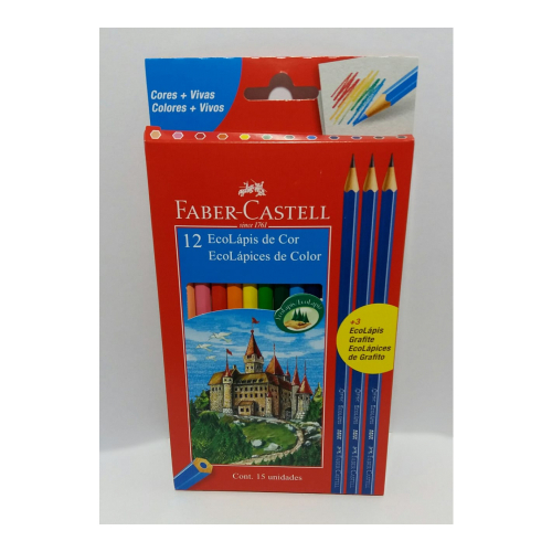 LÁPIS DE COR 12 CORES FABER-CASTELL